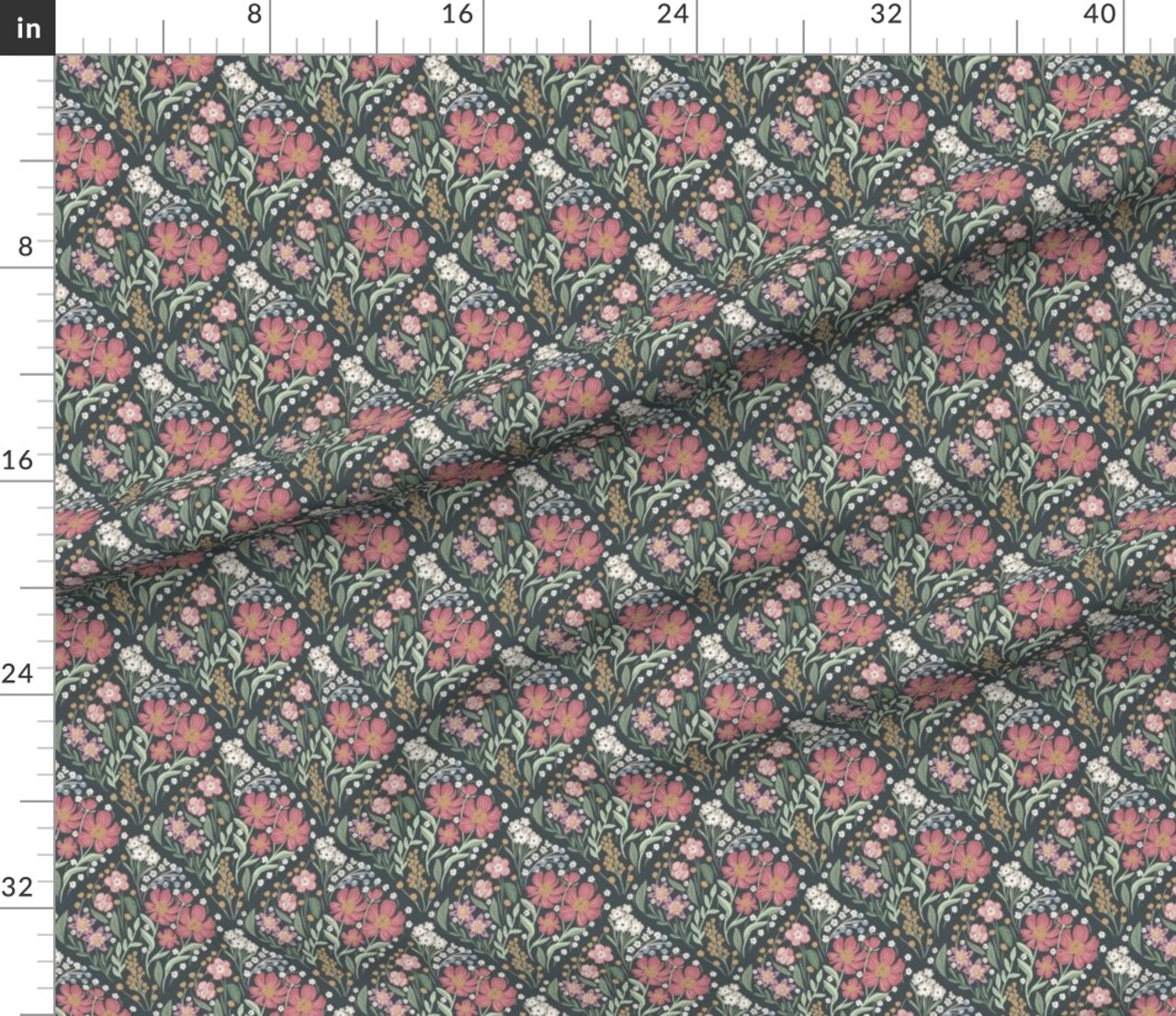 Fern Blooms Fig Custom Printed Fabric by Spoonflower Various Fabrics by the Yard or Fat Quarter 21008783